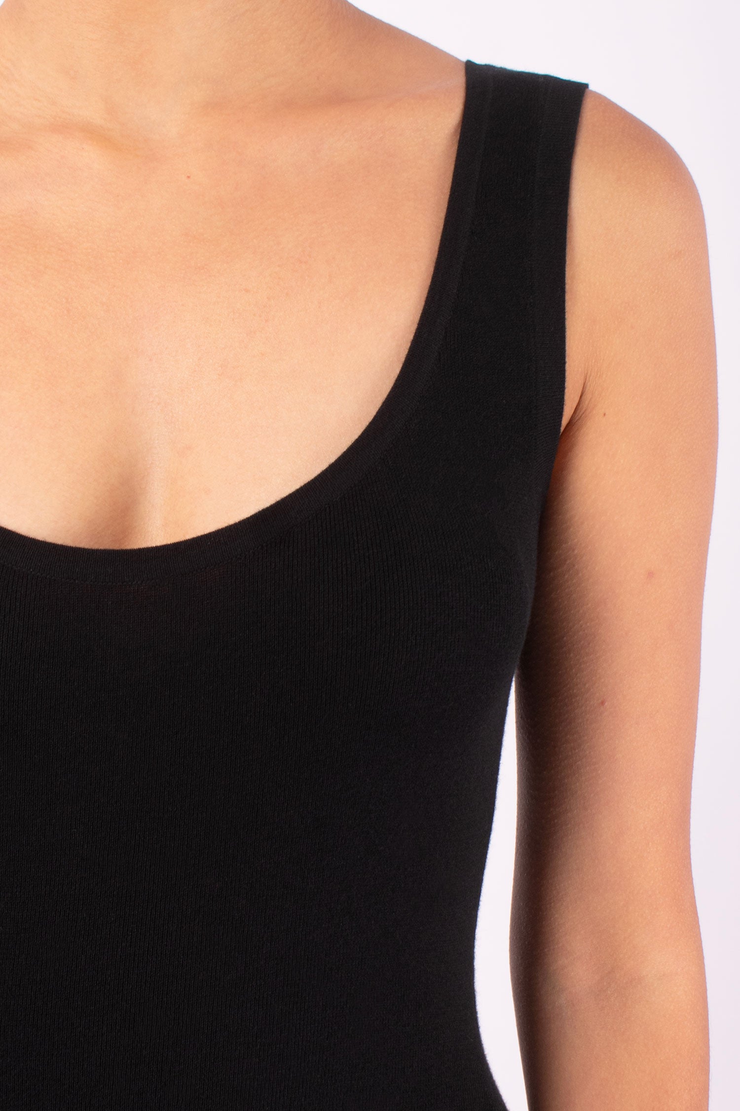 #1464 Scoop-neck Dress in Organic Cotton- Black — Lars Andersson, view 4