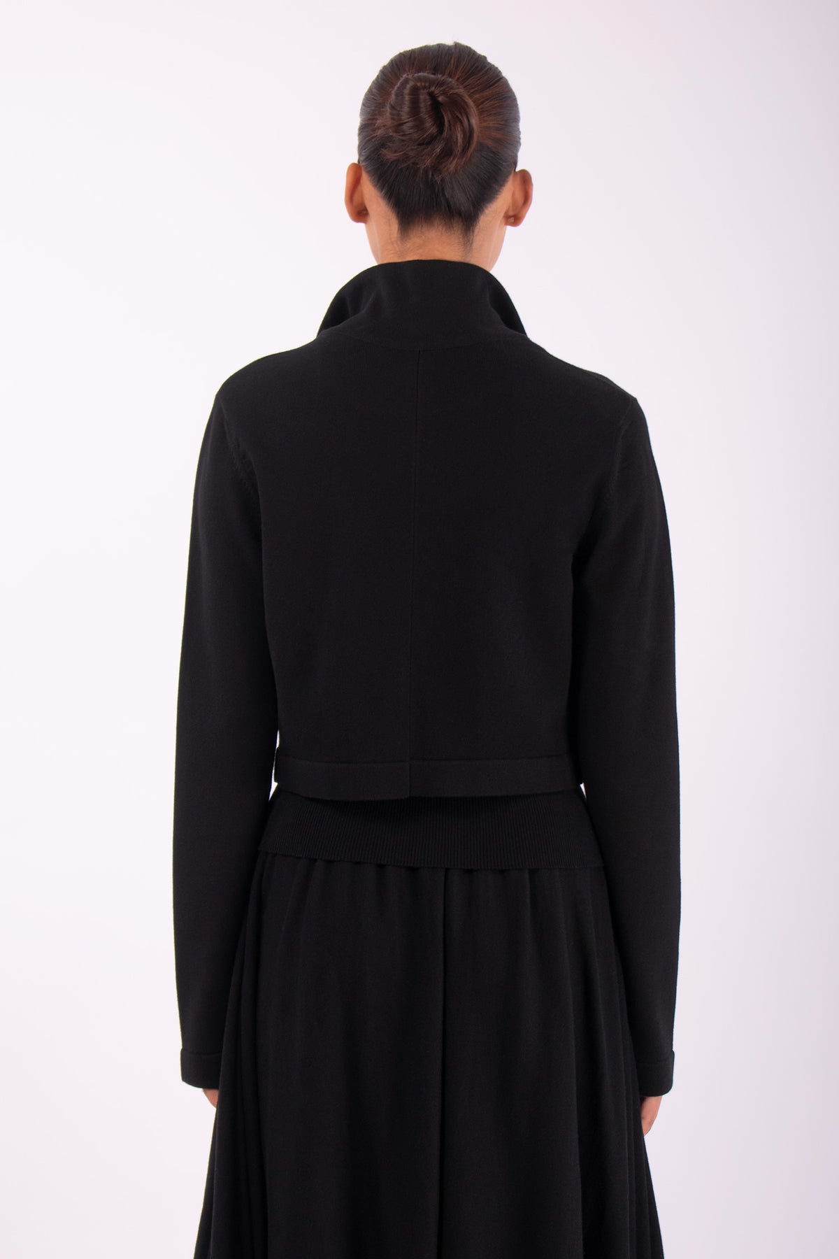 #1465 Cropped Zip Jacket in Organic Cotton- Black — Lars Andersson, view 3