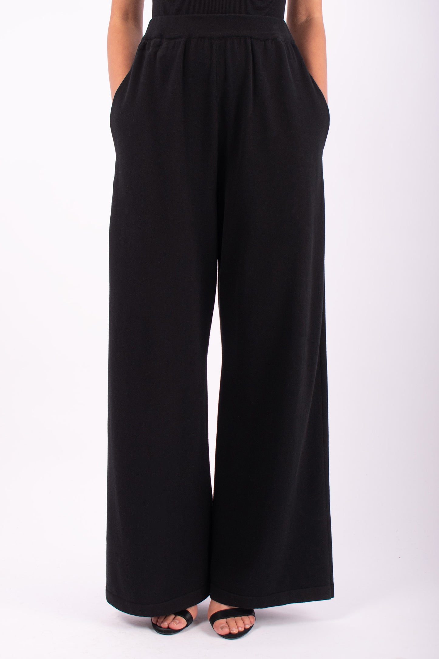 #1467 Pant in Organic Cotton- Black — Lars Andersson hand-loomed knitwear