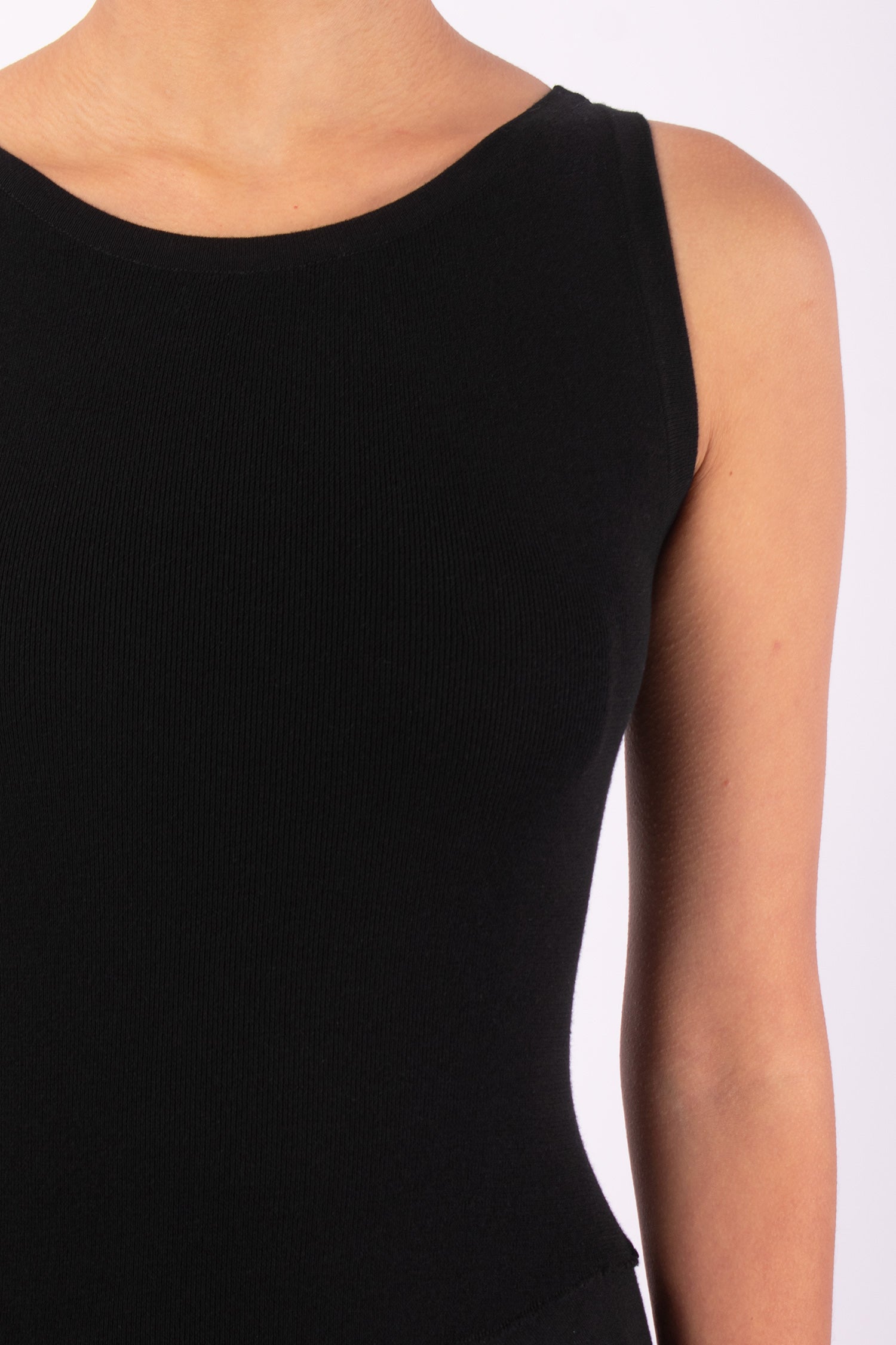 #1474 Boatneck Dress in Organic Cotton- Black — Lars Andersson, view 4