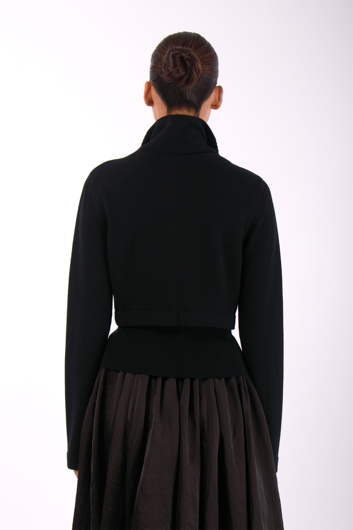 #1480 Cropped Jacket in Organic Cotton- Black — Lars Andersson, view 3