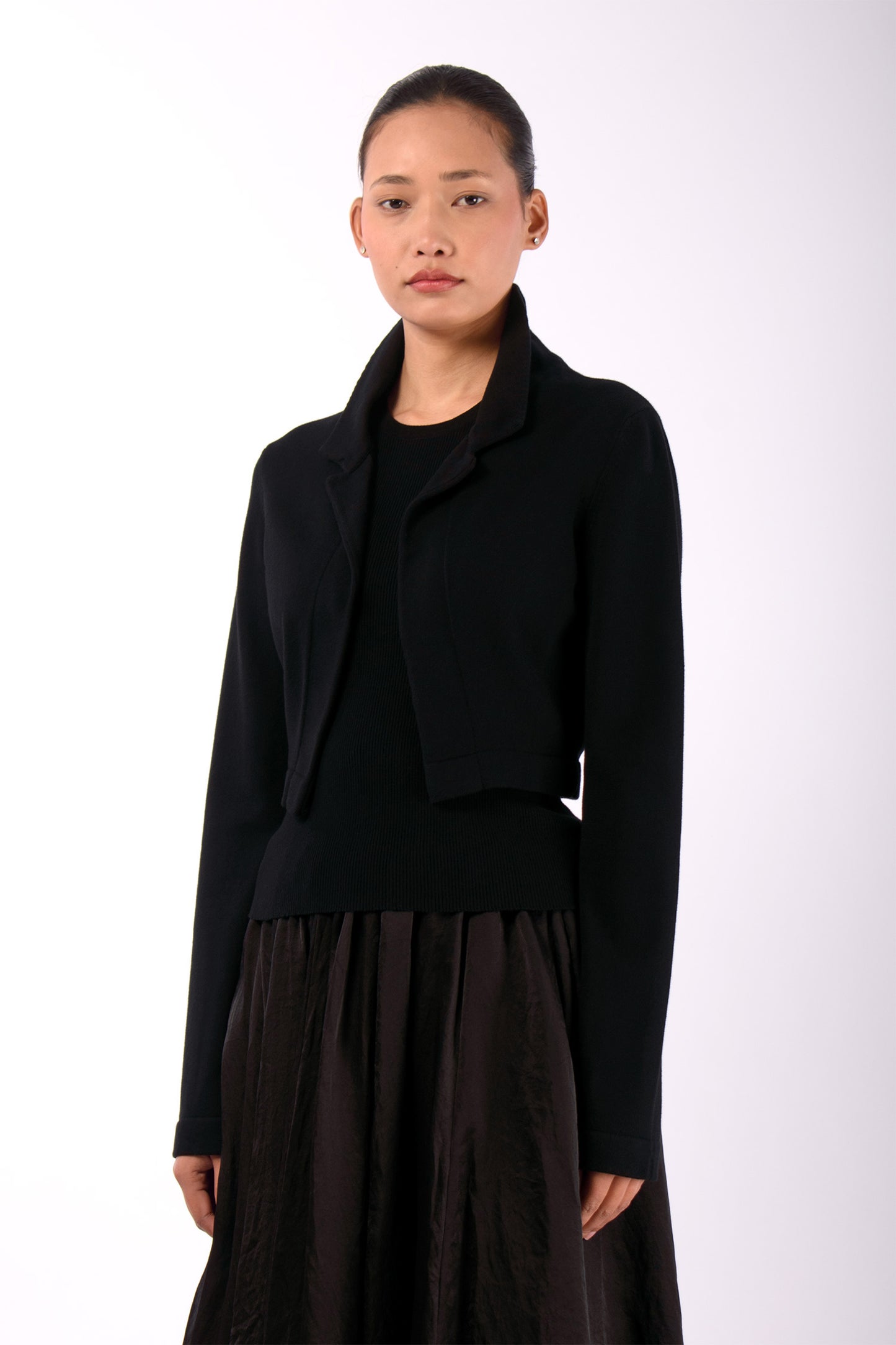 #1480 Cropped Jacket in Organic Cotton- Black — Lars Andersson, view 2