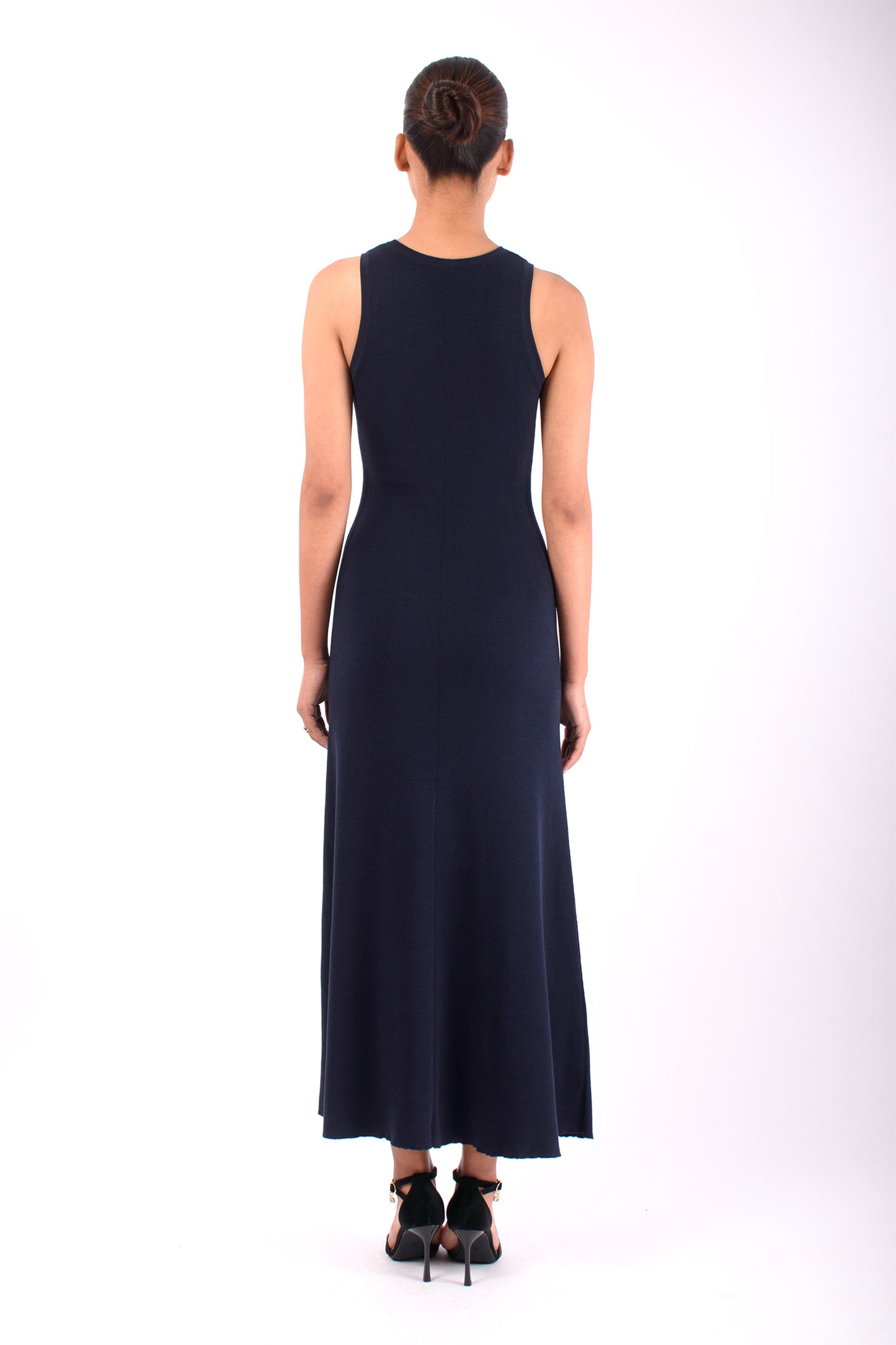 #1486 Halter Dress in Organic Cotton- Dark Morritimo — Lars Andersson, view 3
