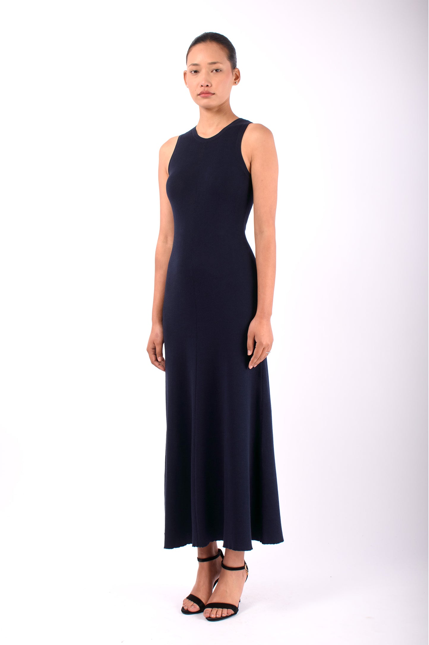 #1486 Halter Dress in Organic Cotton- Dark Morritimo — Lars Andersson, view 2
