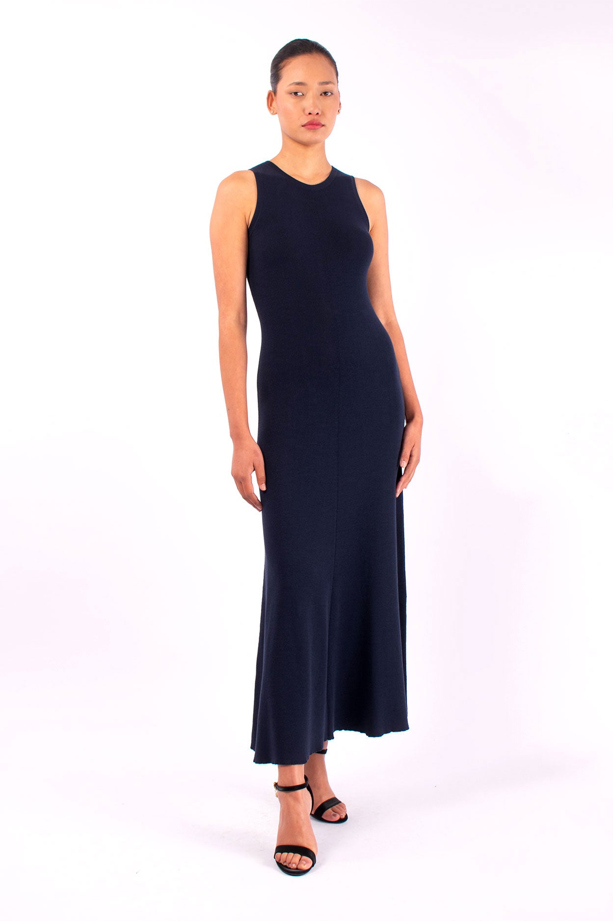 #1486 Halter Dress in Organic Cotton- Dark Morritimo — Lars Andersson, view 5