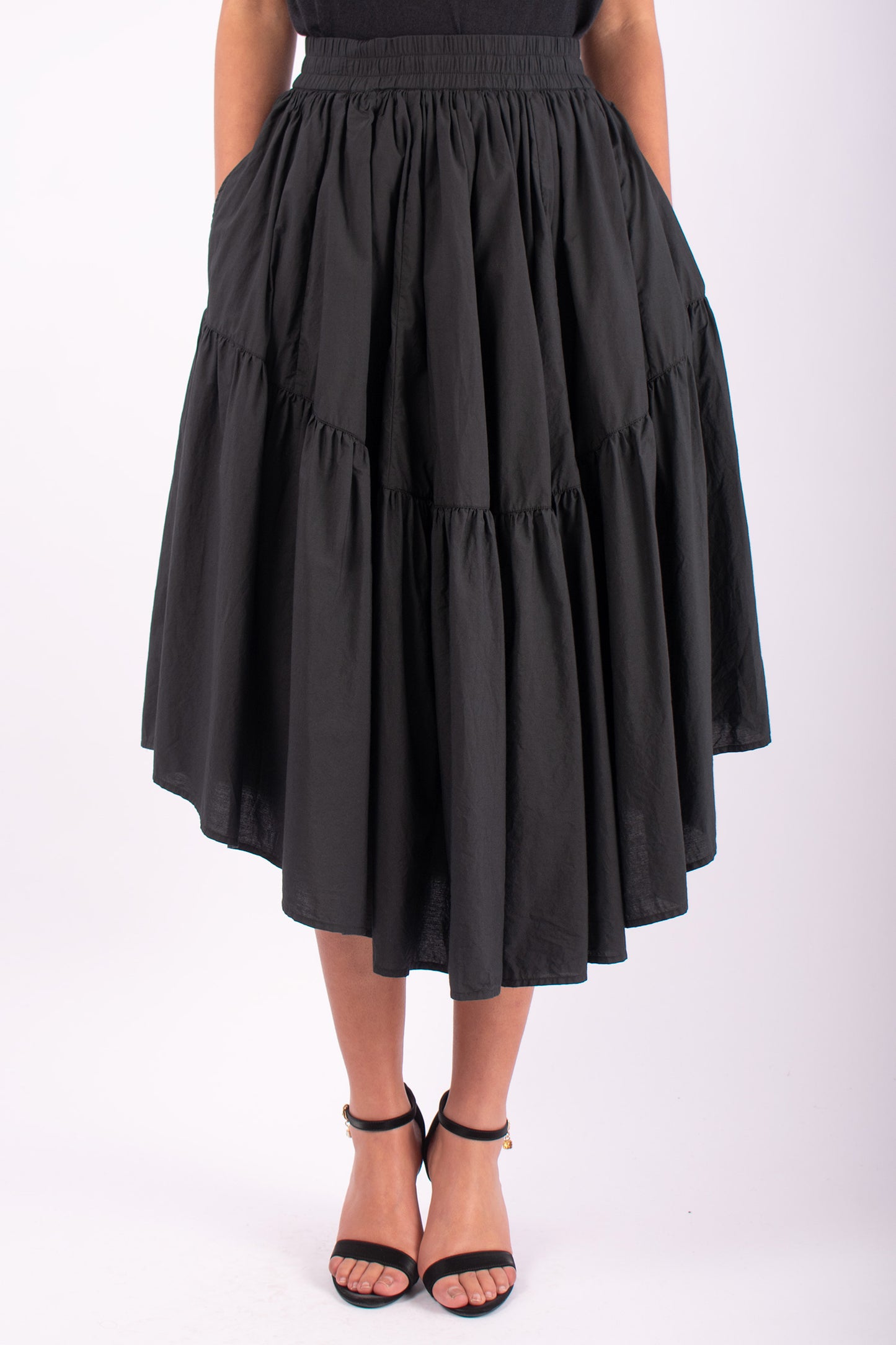 #1491 Skirt in Cotton Voile- Black — Lars Andersson hand-loomed knitwear