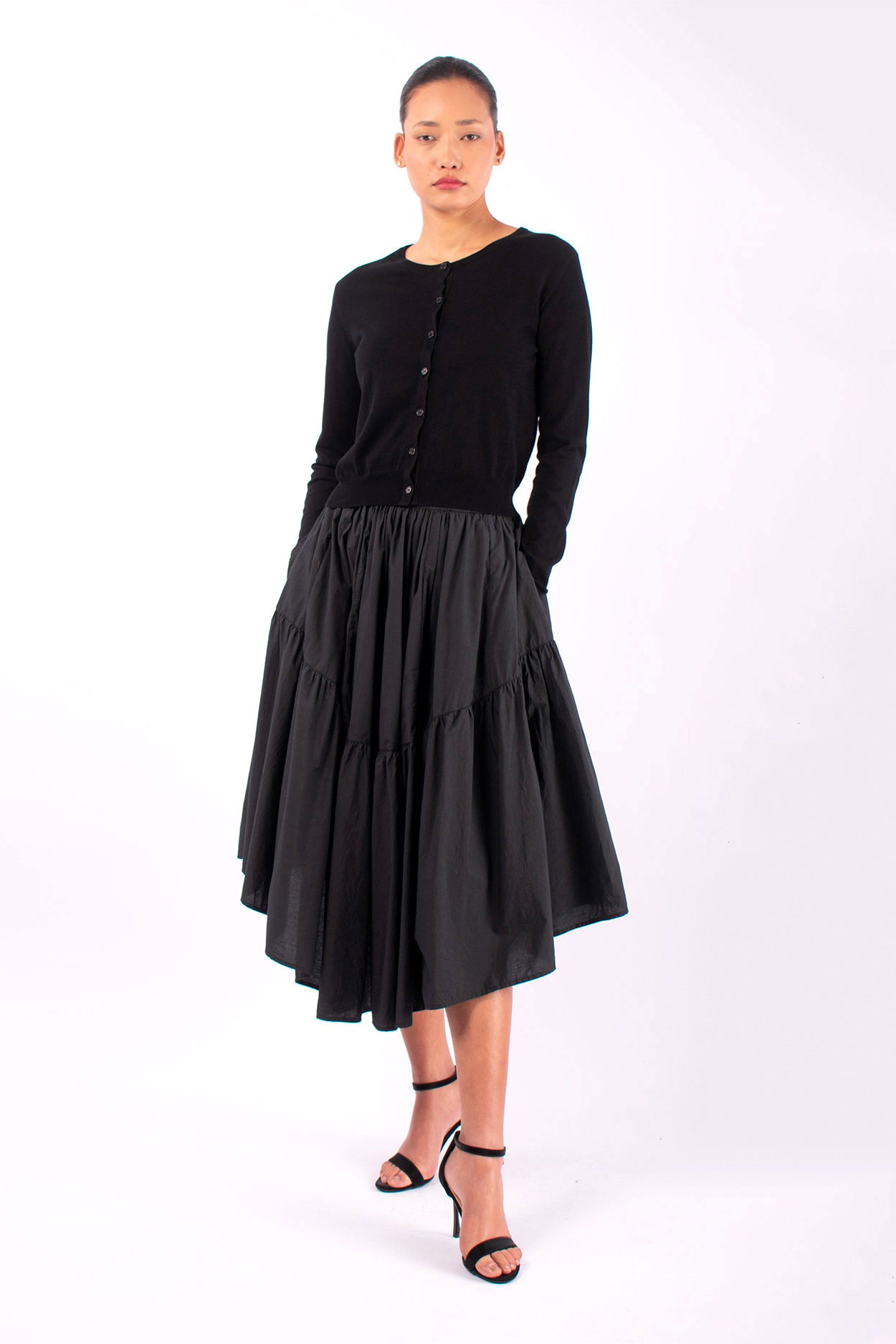 #1491 Skirt in Cotton Voile- Black — Lars Andersson, view 2
