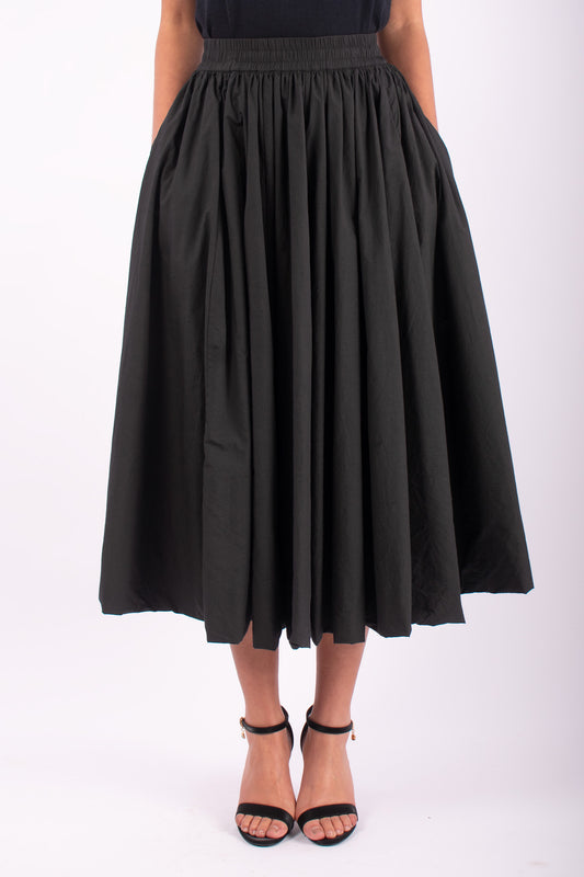 #1492 Bubble Skirt in Cotton Voile- Black — Lars Andersson hand-loomed knitwear