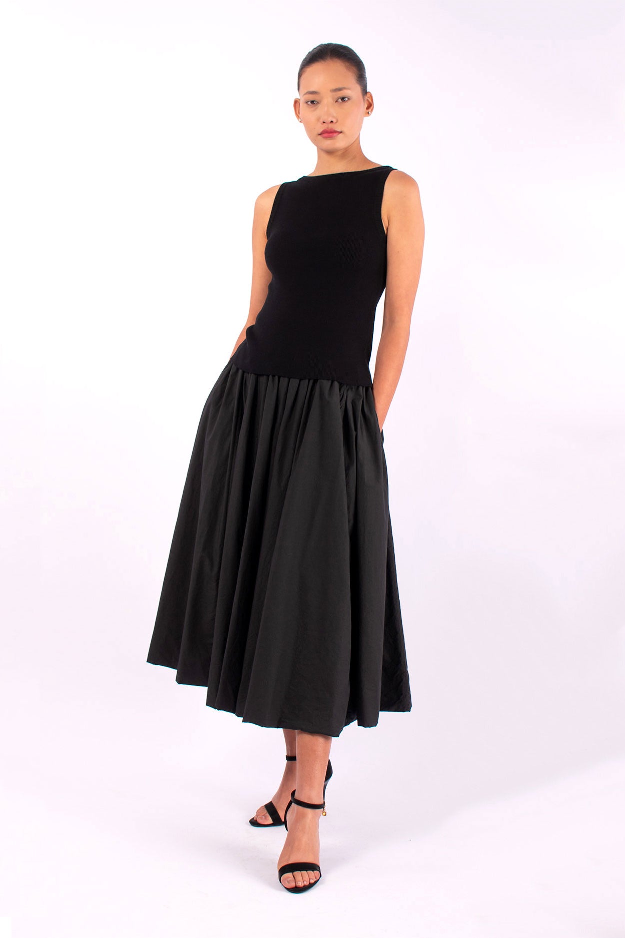 #1492 Bubble Skirt in Cotton Voile- Black — Lars Andersson, view 2