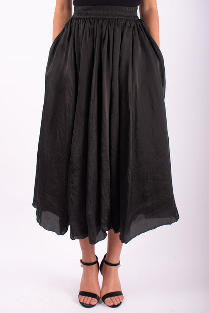 #1493 Bubble Skirt in Silk Organza- Black — Lars Andersson hand-loomed knitwear