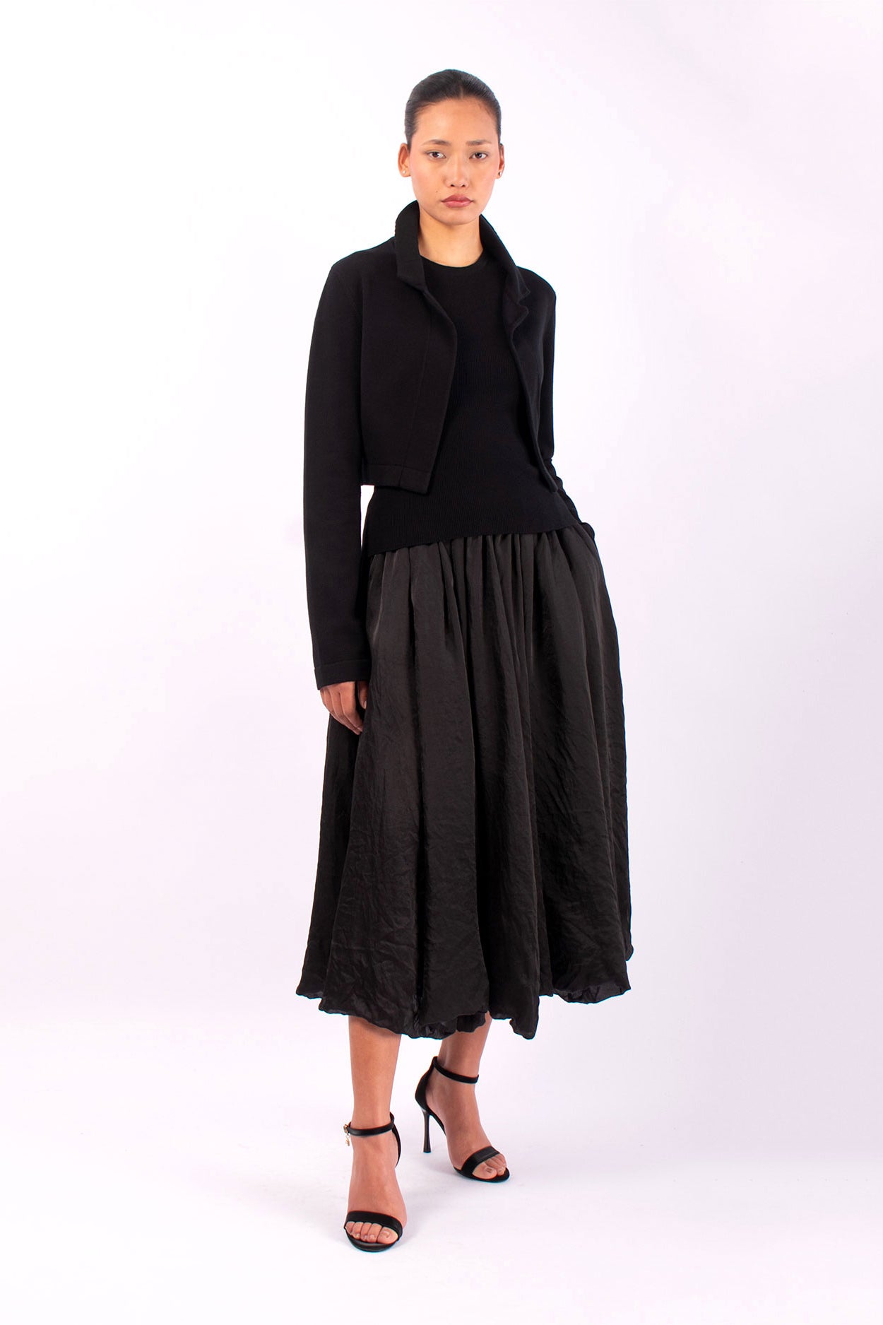 #1493 Bubble Skirt in Silk Organza- Black — Lars Andersson, view 2