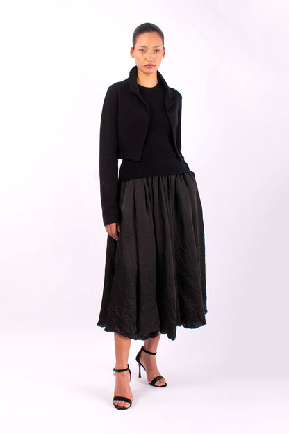 #1493 Bubble Skirt in Silk Organza- Black — Lars Andersson, view 2