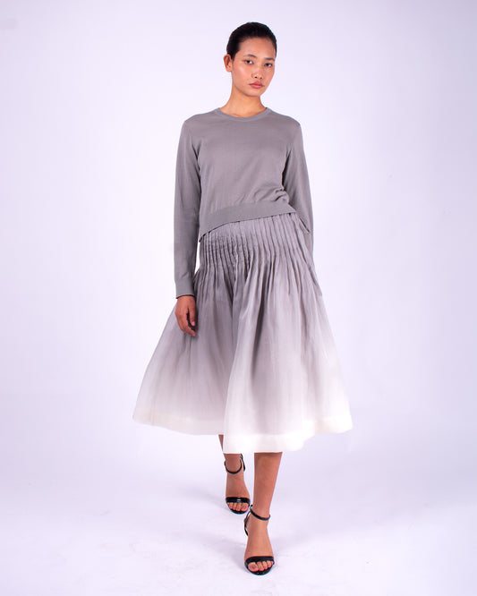 #1273 Pleat skirt in silk organza