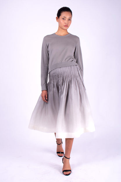 #1350 Cropped crewneck sweater in organic cotton