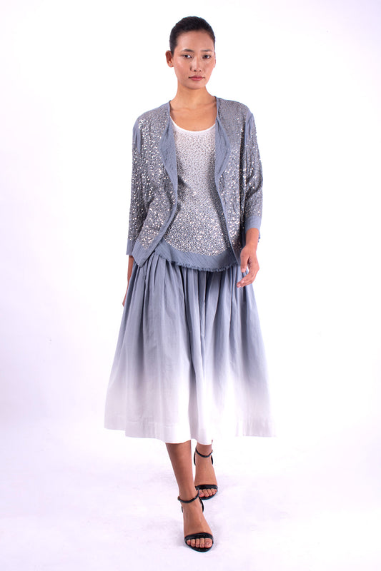 #1358 Pleat skirt in cotton voile
