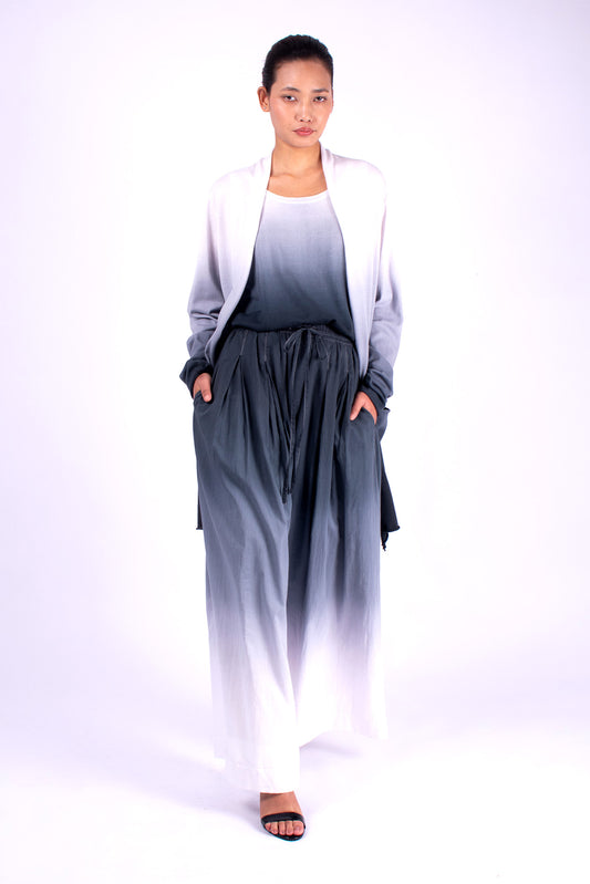 #1356 Wide pants with pleats in cotton voile