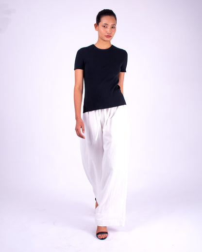 #927 Short sleeve crewneck top 2x1 rib in organic cotton