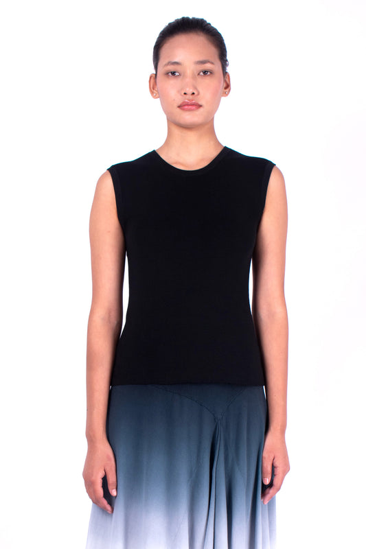 #1005 Cropped muscle tank 1x1 rib in organic cotton