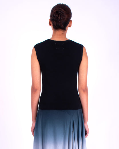 #1005 Cropped muscle tank 1x1 rib in organic cotton