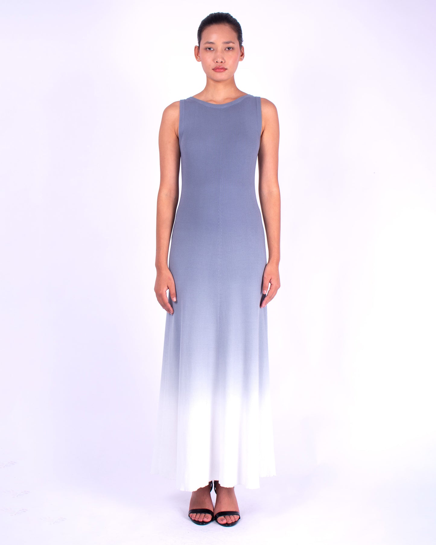 #1138 Sleeveless boatneck dress 2x1 in organic cotton