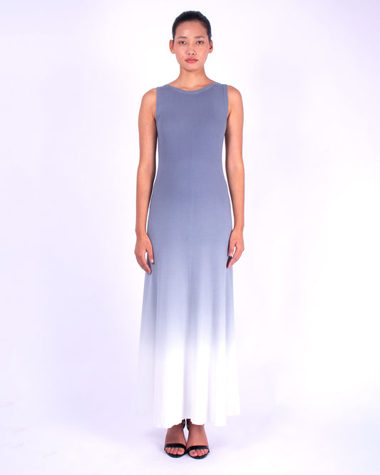 #1138 Sleeveless boatneck dress 2x1 in organic cotton