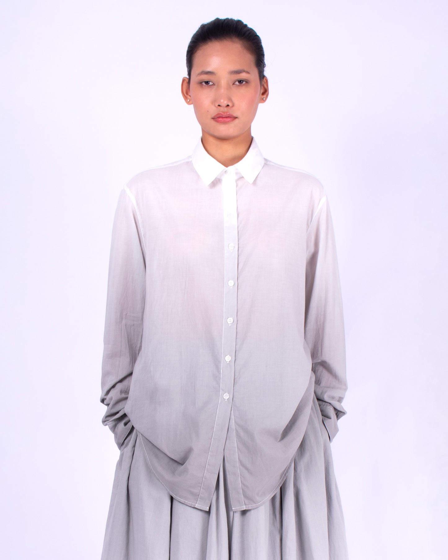 #1170 Oversized button down shirt in cotton voile
