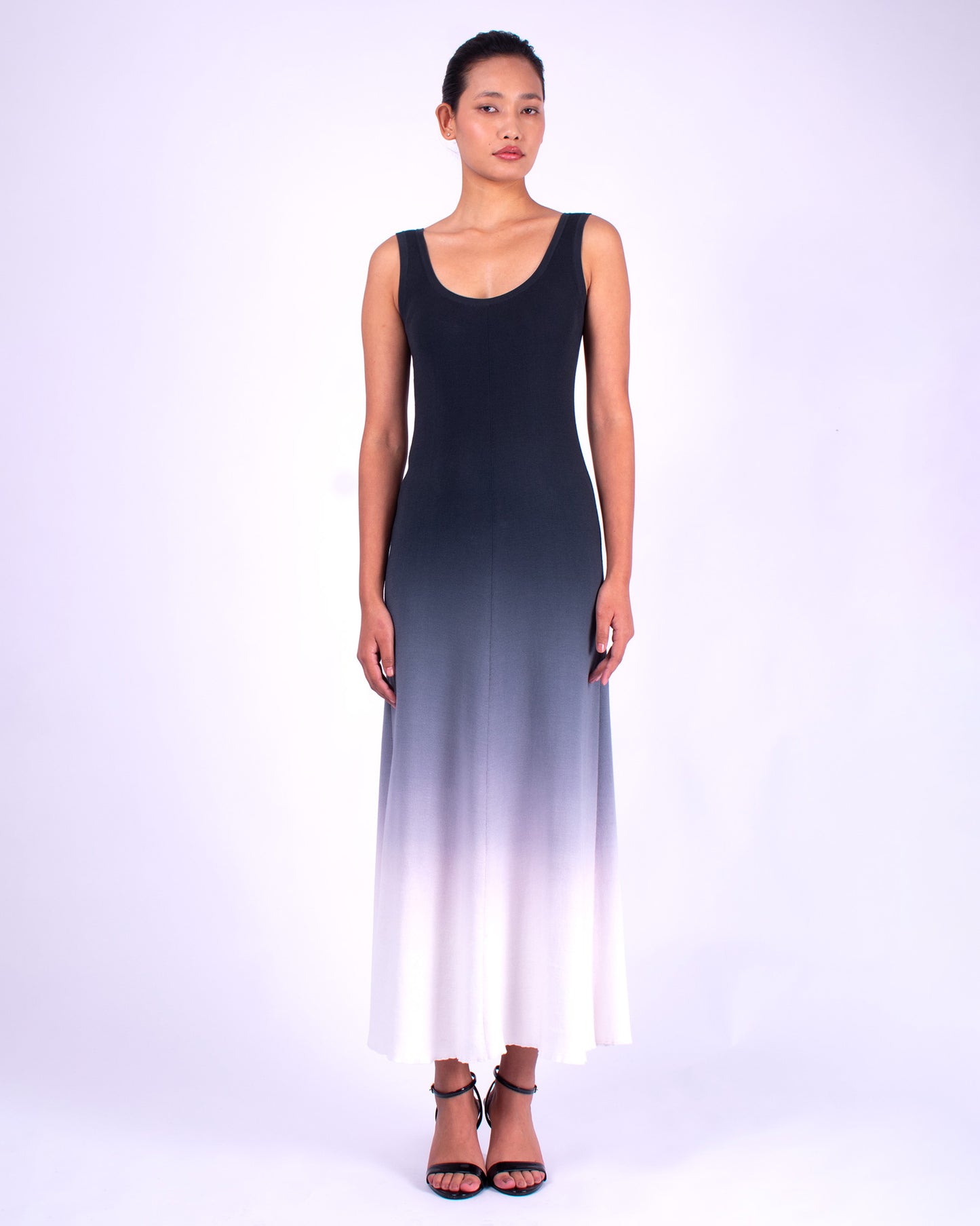 #1251 Scoop-neck tank dress 1x1 in organic cotton
