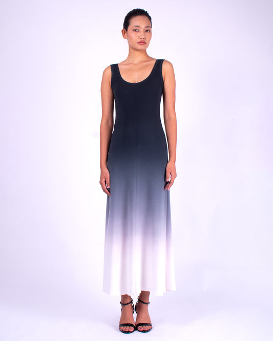 #1251 Scoop-neck tank dress 1x1 in organic cotton