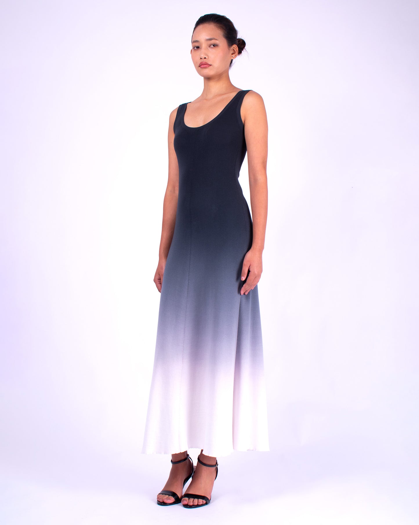 #1251 Scoop-neck tank dress 1x1 in organic cotton