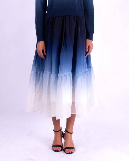 #1267 8 panel skirt in silk organza