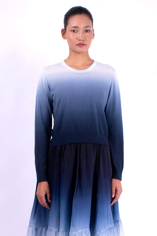 #1350 Cropped crewneck sweater in organic cotton
