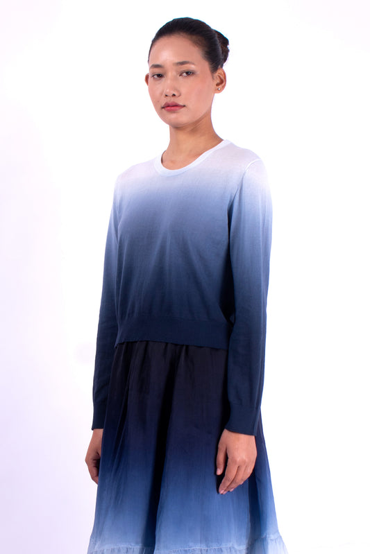 #1350 Cropped crewneck sweater in organic cotton