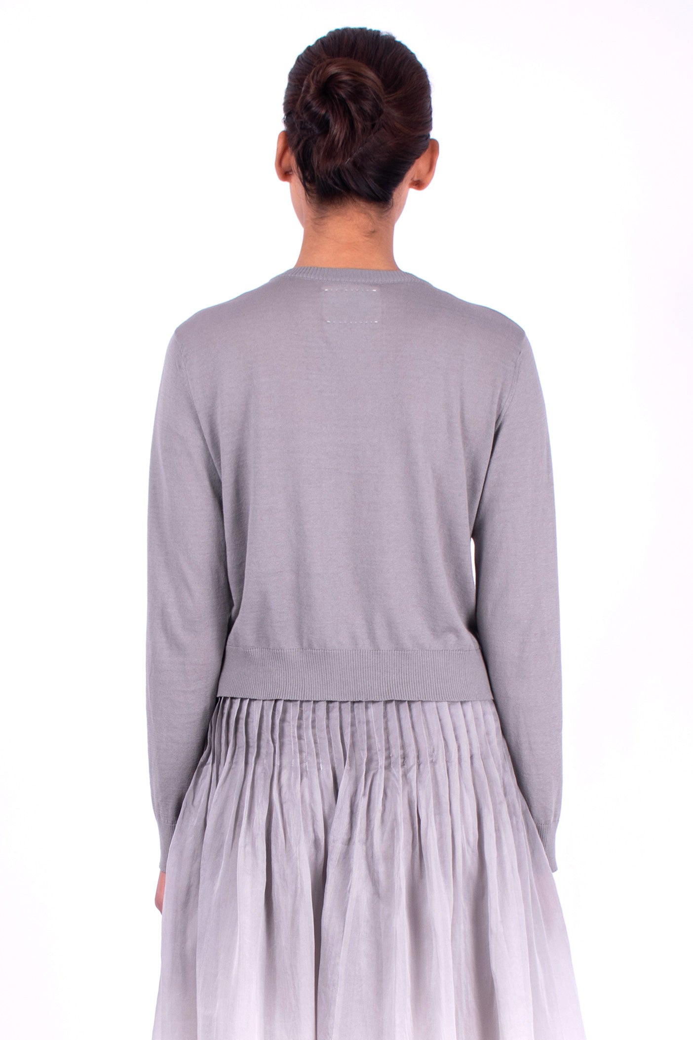 #1350 Cropped crewneck sweater in organic cotton