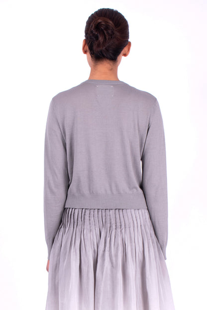 #1350 Cropped crewneck sweater in organic cotton