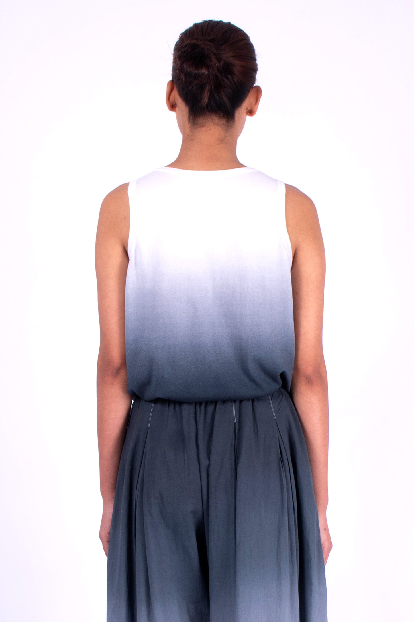 #1353 Tank Top In Organic Cotton- Charcoal Ombre — Lars Andersson, view 3