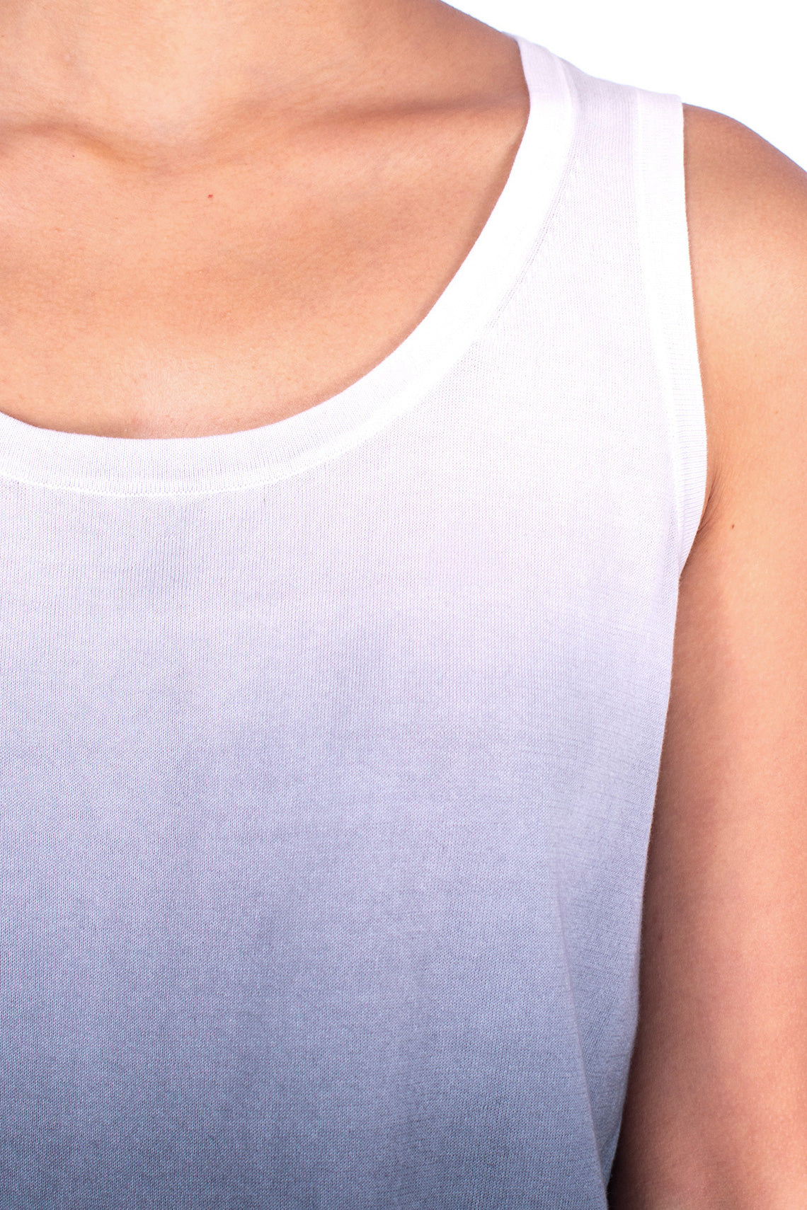 #1353 Tank Top In Organic Cotton- Charcoal Ombre — Lars Andersson, view 4