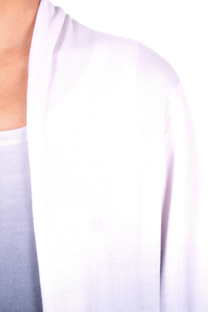 #1355 Shawl Collar Cardigan In Organic Cotton- Charcoal Ombre — Lars Andersson, view 4