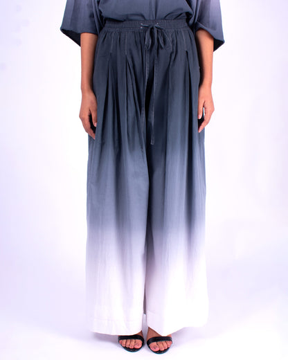 #1356 Wide pants with pleats in cotton voile