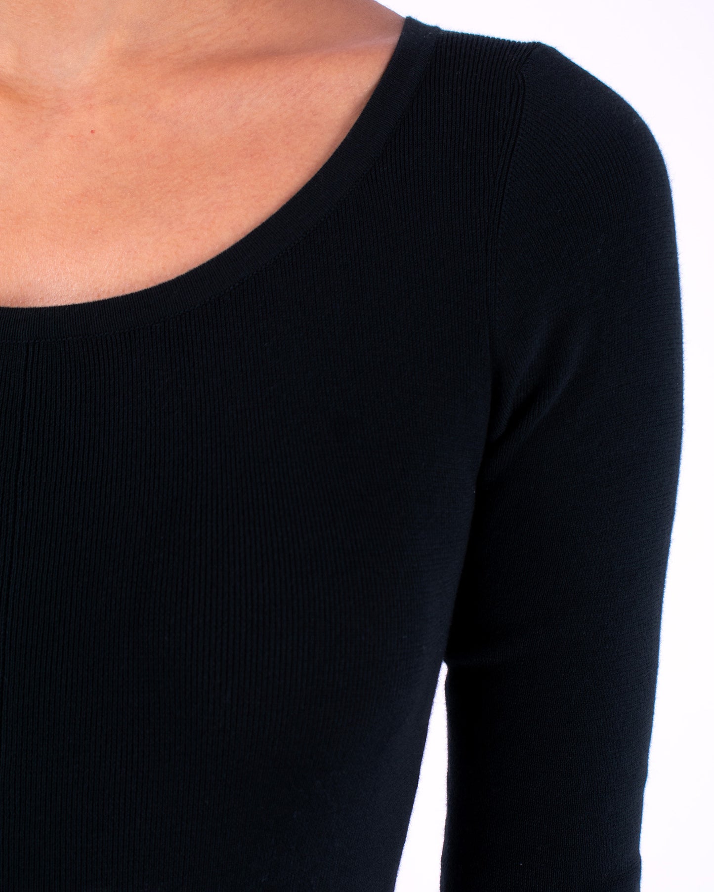 #1357 1/2 sleeve boatneck dress 1x1 rib in organic cotton