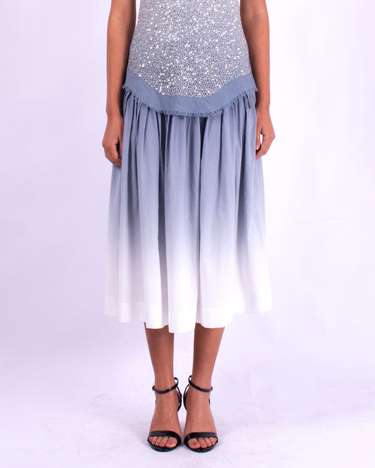 #1358 Pleat skirt in cotton voile