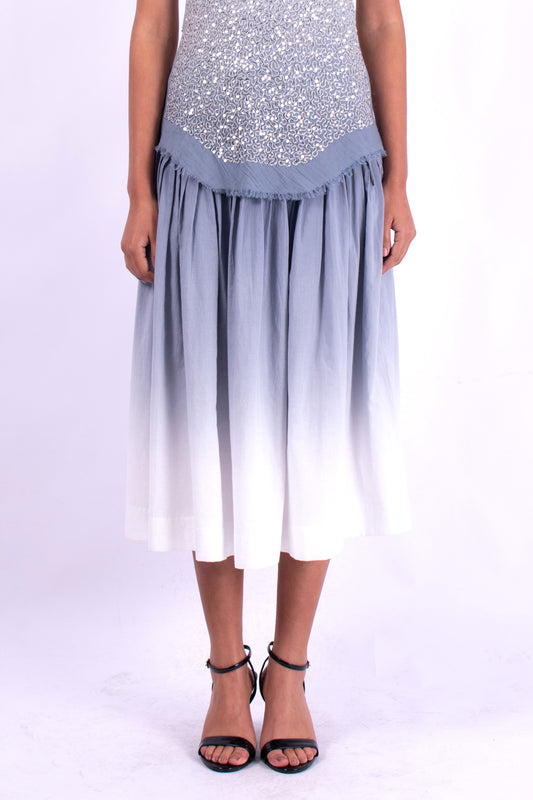 #1358 Pleat skirt in cotton voile