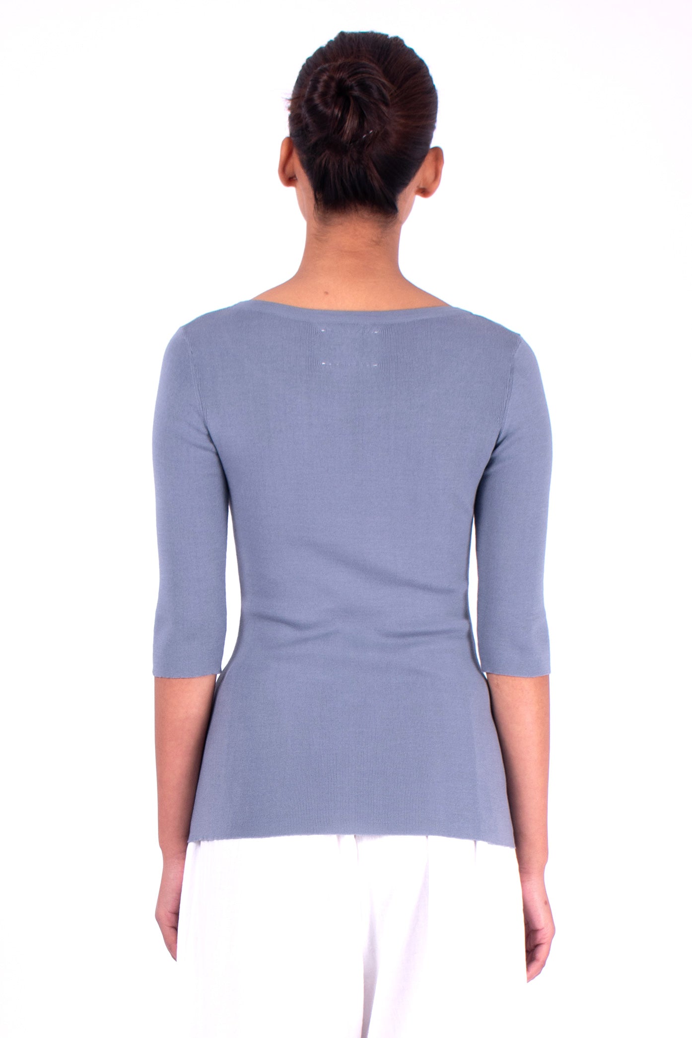 #554 Boatneck Top 1x1 Rib In Organic Cotton- Storm — Lars Andersson, view 3