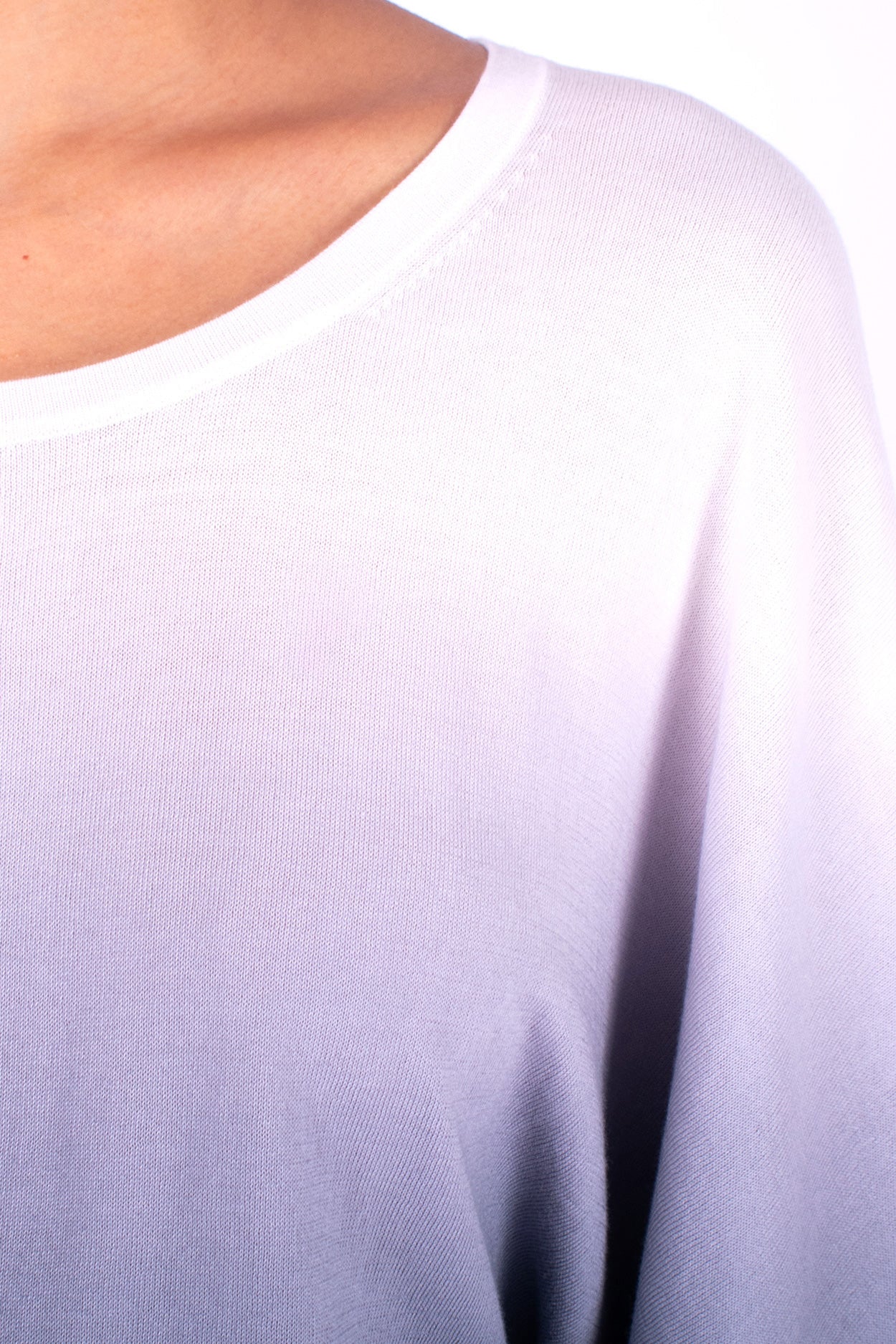 #555 Wing Sleeve Top In Organic Cotton- Charcoal Ombre — Lars Andersson, view 4