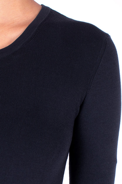 #606 Crewneck Top 1x1 Rib In Organic Cotton- Charcoal — Lars Andersson, view 4