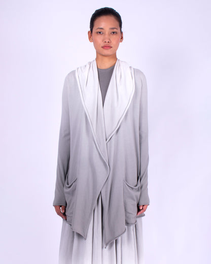 #664 Classic hooded wrap jacket in organic cotton
