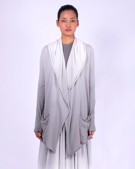 #664 Classic hooded wrap jacket in organic cotton