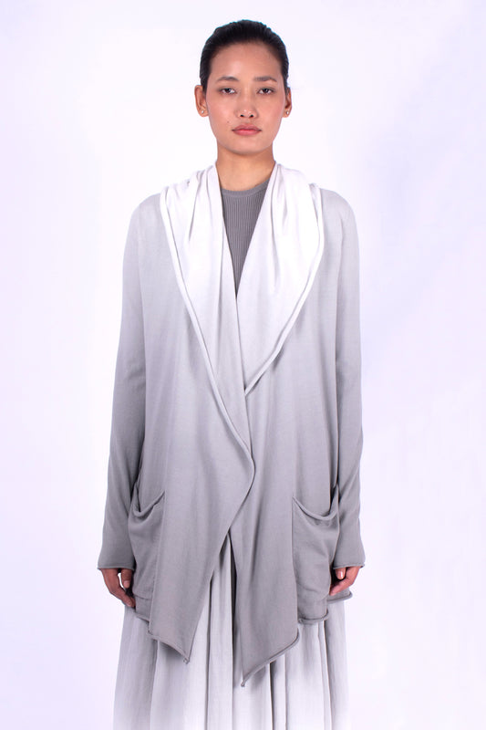 #664 Classic hooded wrap jacket in organic cotton