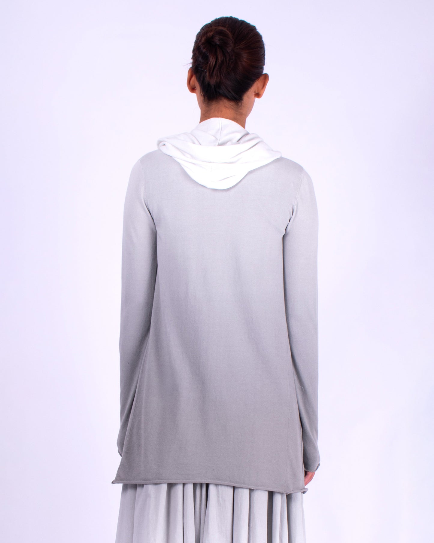 #664 Classic hooded wrap jacket in organic cotton