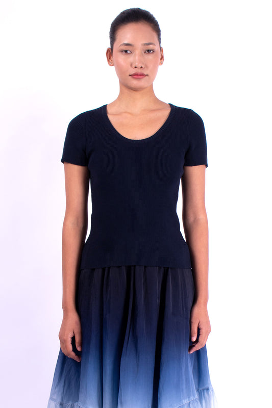 #902 Short sleeve top 2x1 in organic cotton