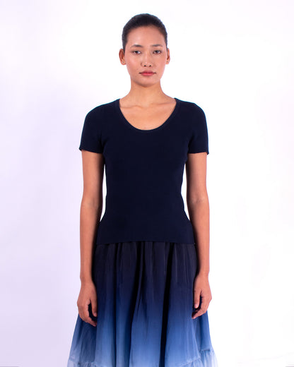 #902 Short sleeve top 2x1 in organic cotton